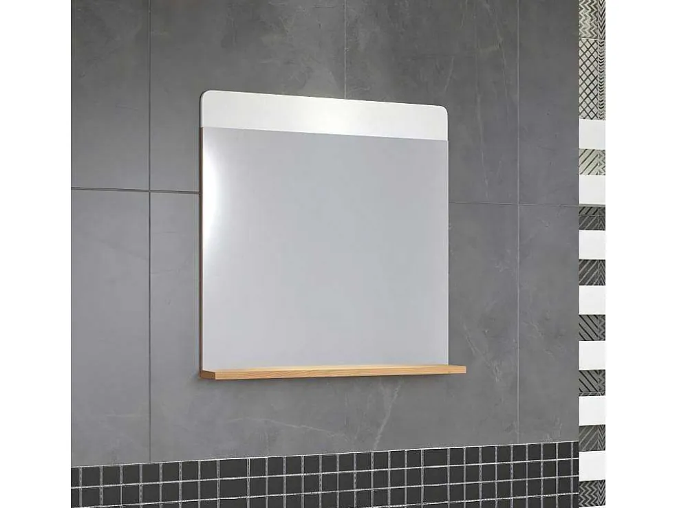 Ciara Spiegel 1 Plank Artisanaal Eiken Decor, Spiegelglas.