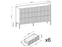 Commode Met 6 Lades - Grijs - Liouba - Van Pascal Morabito