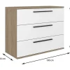 Commodes 3 Lades - Kleur: Naturel En Wit - Najeli