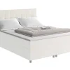 Complete Boxspringset Met Hoofdbord + Bedbodems + Matras + Dekmatras Siero Van Ysmee - 180 X 200 Cm - Stof - Ivoor