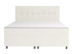 Complete Boxspringset Met Hoofdbord + Bedbodems + Matras + Dekmatras Siero Van Ysmee - 180 X 200 Cm - Stof - Ivoor