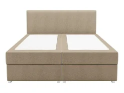 Complete Set Met Boxspring En Hoofdbord + Bedbodem + Matras + Topmatras - 160 X 200 Cm - Stof - Beige - Onan Van Ysmee