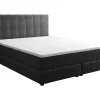 Complete Set Met Boxspring En Hoofdbord + Bedbodem + Matras + Topmatras - 180 X 200 Cm - Fluweel - Donkergrijs - Hida Van Ysmee