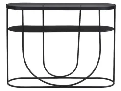 Consoletafel Met 1 Plank Van Metaal En Gerookt Glas - Zwart En Transparant - Pretoria