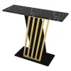 Consoletafel - Zwart Marmereffect En Goud - Orsona