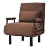 Converteerbare Stoffen Fauteuil - 6-Voudig Verstelbare Rugleuning - Bruin