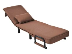 Converteerbare Stoffen Fauteuil - 6-Voudig Verstelbare Rugleuning - Bruin