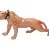Decoratief Beeldje Panter Met Halsband, Antiek Hoogglans Met Kraag