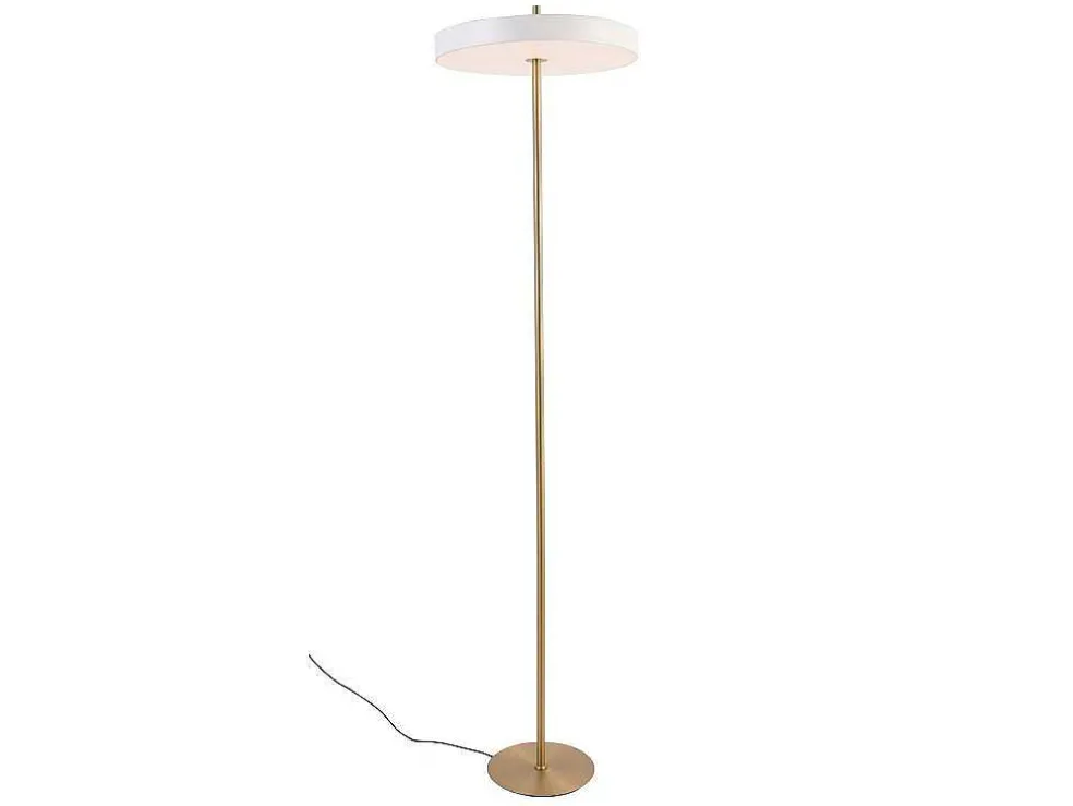 Design-Lamp Met Ledverlichting Van Metaal - D45 X H180 Cm - Goud En Wit - Vaughan