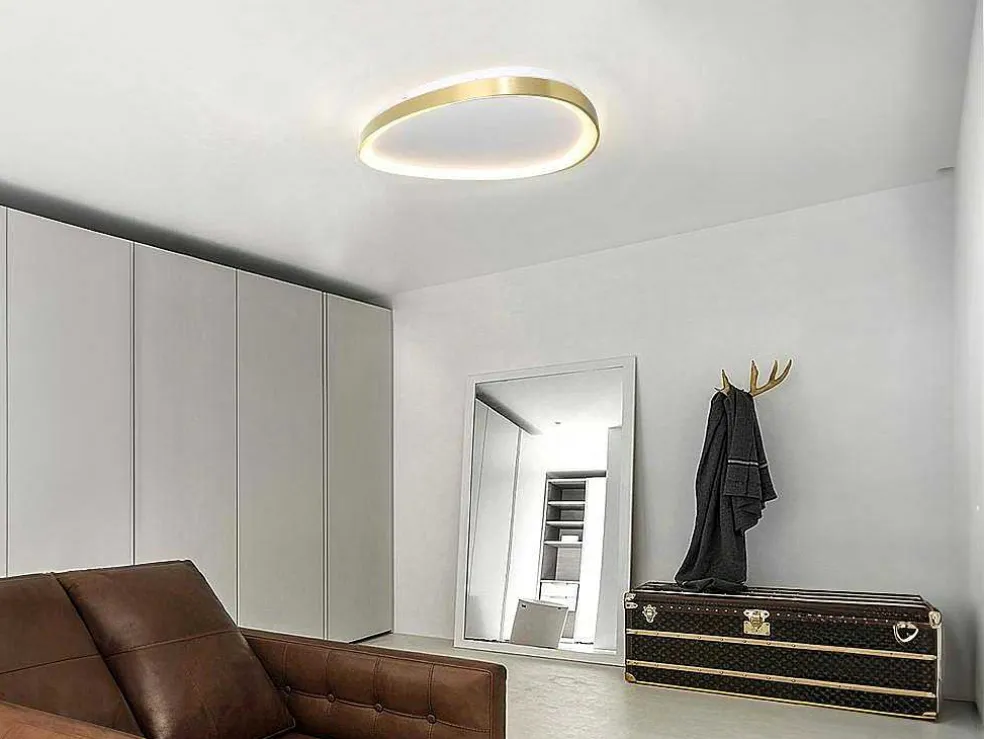 Design-Plafondlamp Met Variabele Ledverlichting - Aluminium En Metaal - D65 - Goudkleurig - Granby