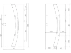 Deur Van Geglazuurd Staal En Inox H.207 X B.100 Cm Antraciet - Links Duwen - Trofa