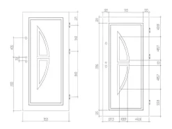 Deur Van Geglazuurd Staal En Inox H.207 X B.100 Cm Antraciet - Rechts Duwen - Covas