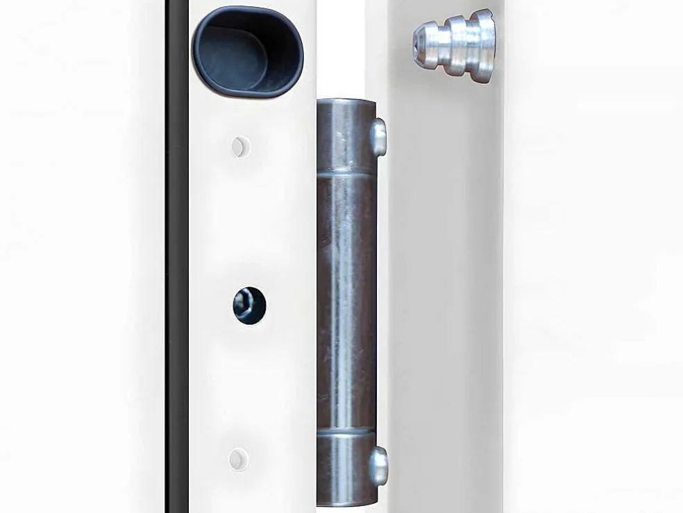 Deur Van Geglazuurd Staal En Inox H.207 X B.100 Cm Antraciet - Rechts Duwen - Covas