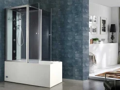 Douche Bad Combinatie Met Massagestralen Daria Van Vertrekt Acrylglas - 75 X 150 X 215 Cm - 30 Micro Jets En 6 Grote Jets
