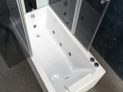 Douche Bad Combinatie Met Massagestralen Daria Van Vertrekt Acrylglas - 75 X 150 X 215 Cm - 30 Micro Jets En 6 Grote Jets
