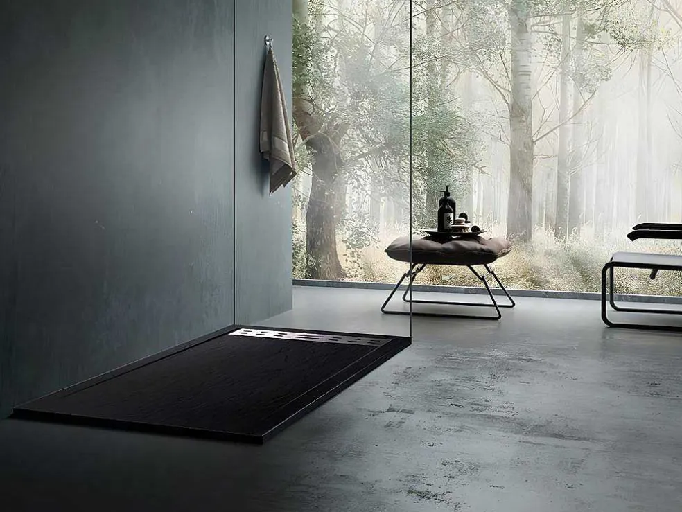 Douchebak Lyros Inclusief Sifon - 1600 X 800 X 40 Mm - Zwart