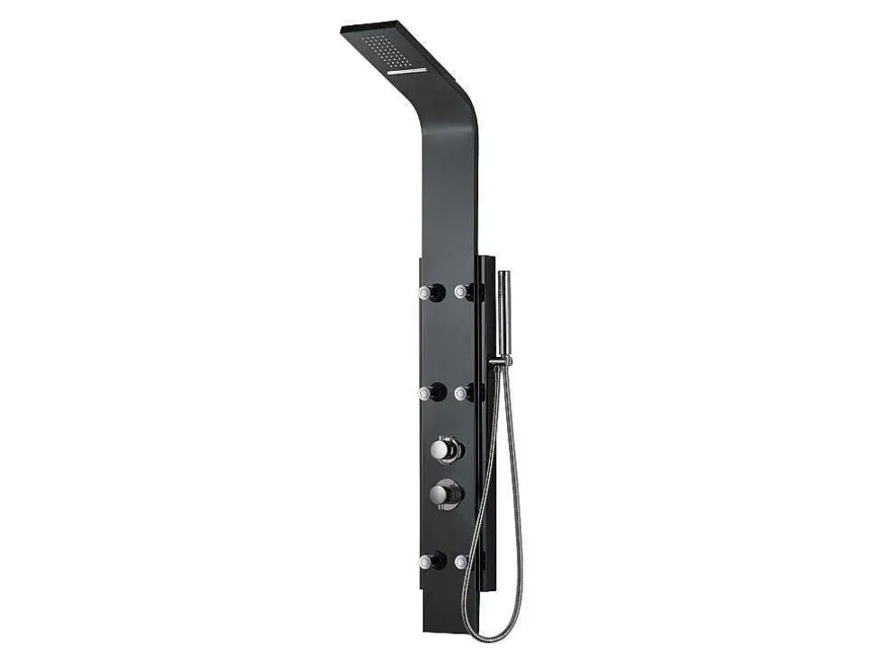Douchekolom Met Massagestralen Evana - Zwart - 45 X 150 Cm