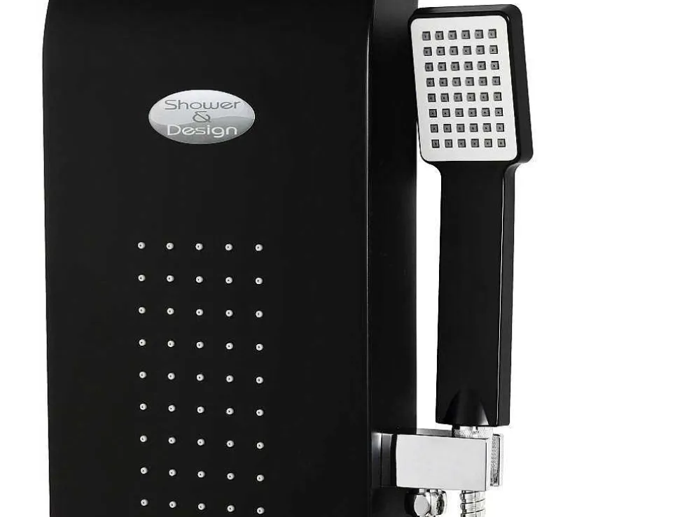 Douchekolom Met Massagestralen Kourbea - Zwart - 20 X 132 Cm