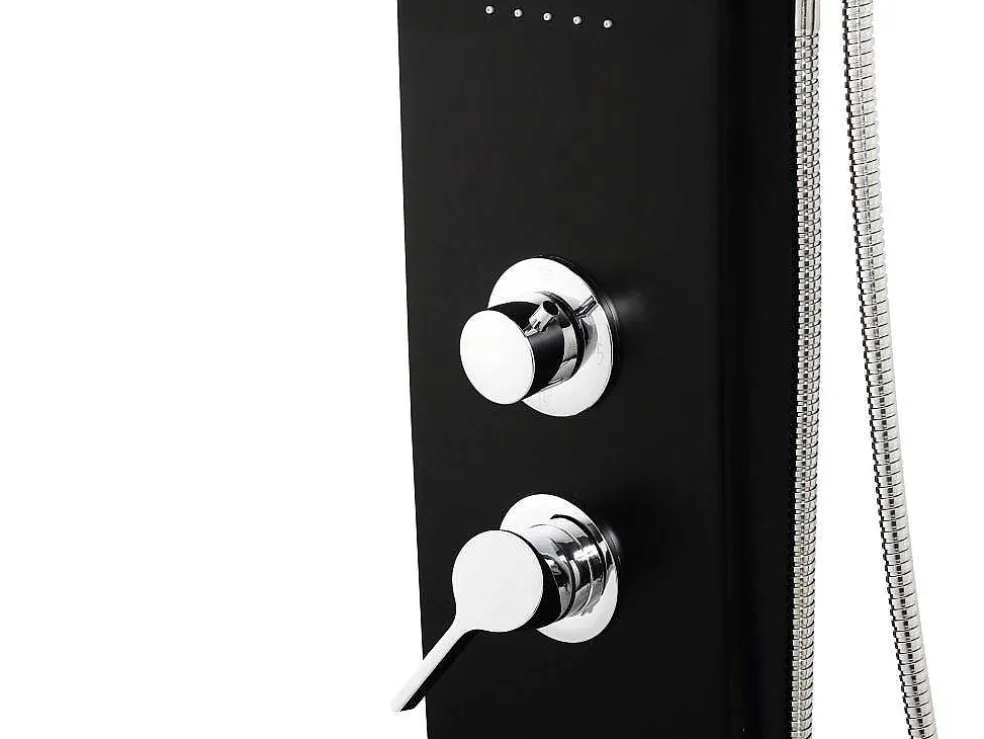Douchekolom Met Massagestralen Kourbea - Zwart - 20 X 132 Cm