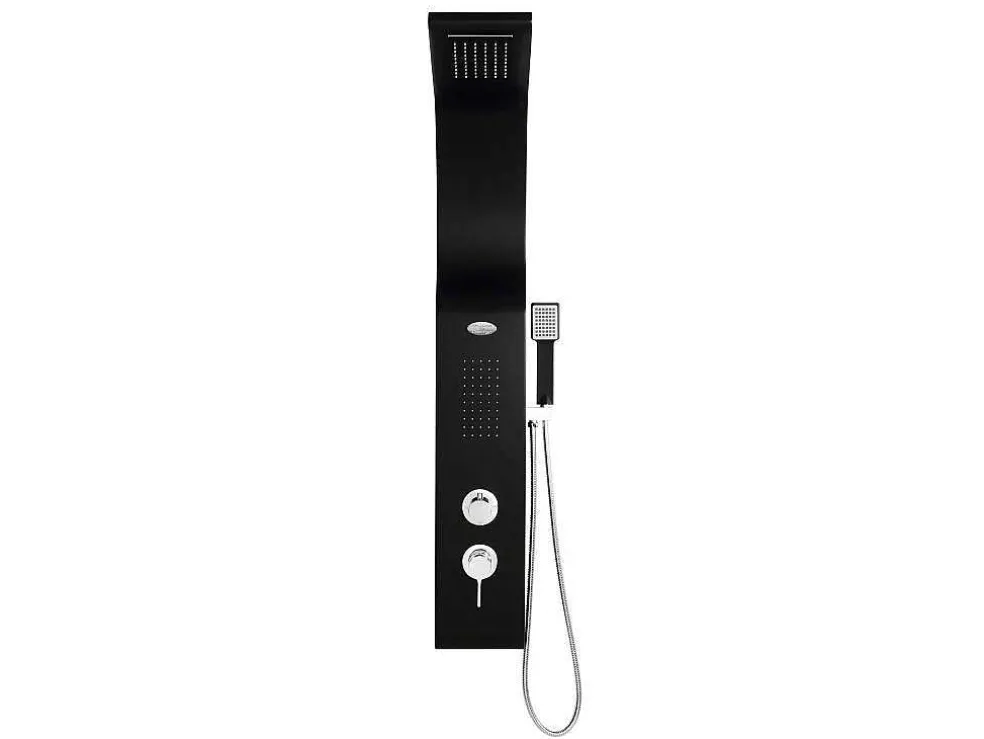 Douchekolom Met Massagestralen Kourbea - Zwart - 20 X 132 Cm