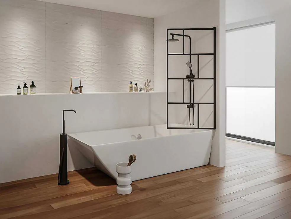 Douchescherm Met Draaisysteem Met Industriele Stijl - 70 X 140 Cm - Mat Zwart - Glas - Rivanon