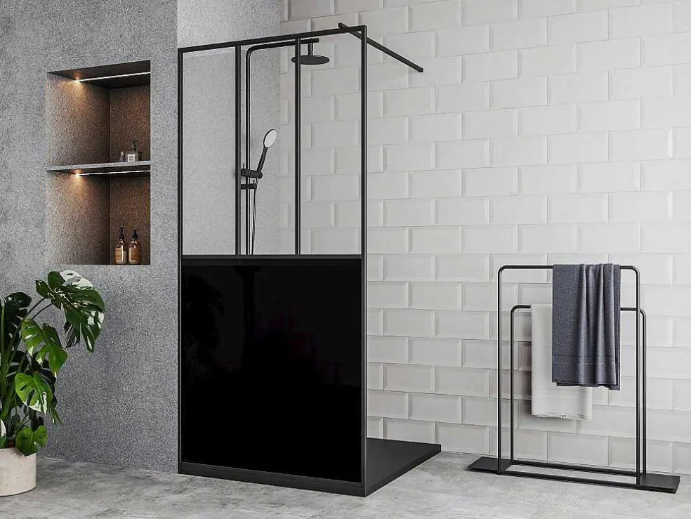 Douchewand Voor Inloopdouche Matzwart Industriele Stijl 100 X 200 Cm Urbanik