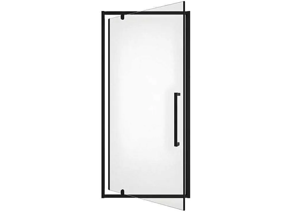 Draaibare Douchedeur Van Matzwart Metaal - Industriele Stijl - 90 X 195 Cm - Tamri