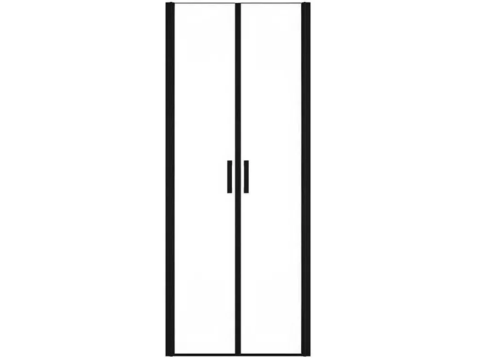 Draaibare Douchedeur - 80 X 195 Cm - Zwart Mat - Gehard Glas - Sarasota