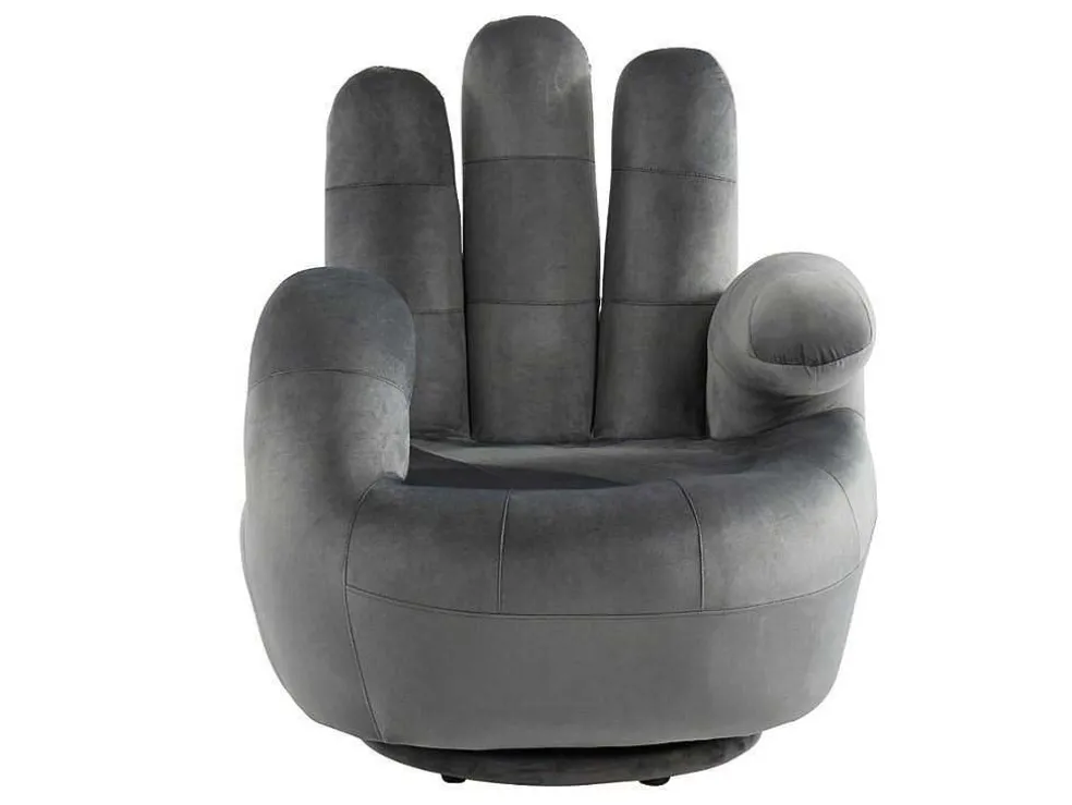 Draaibare Fauteuil Hand Catchy Van Fluweel - Antraciet