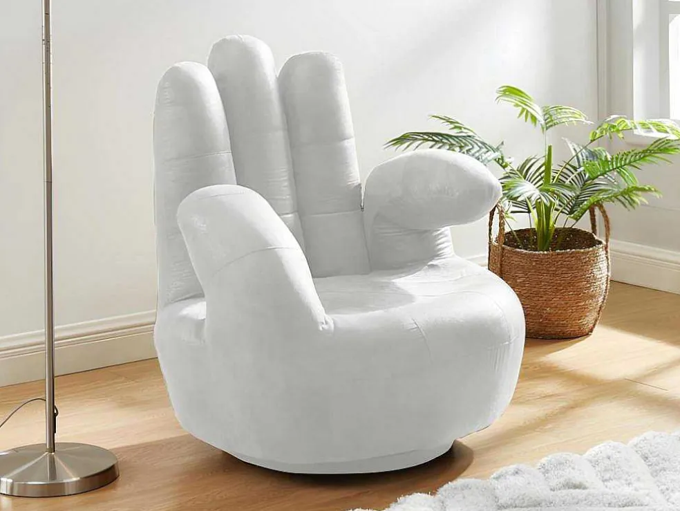 Draaiende Fauteuil Catchy Van Kunstleer - Wit
