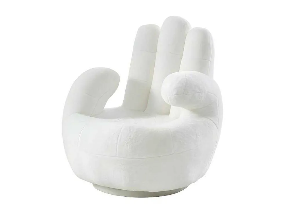 Draaiende Fauteuil Van Imitatiebont Catchy - Wit