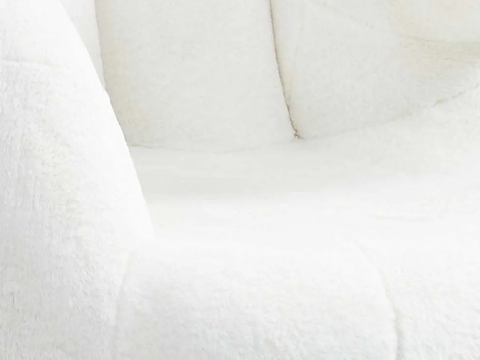 Draaiende Fauteuil Van Imitatiebont Catchy - Wit