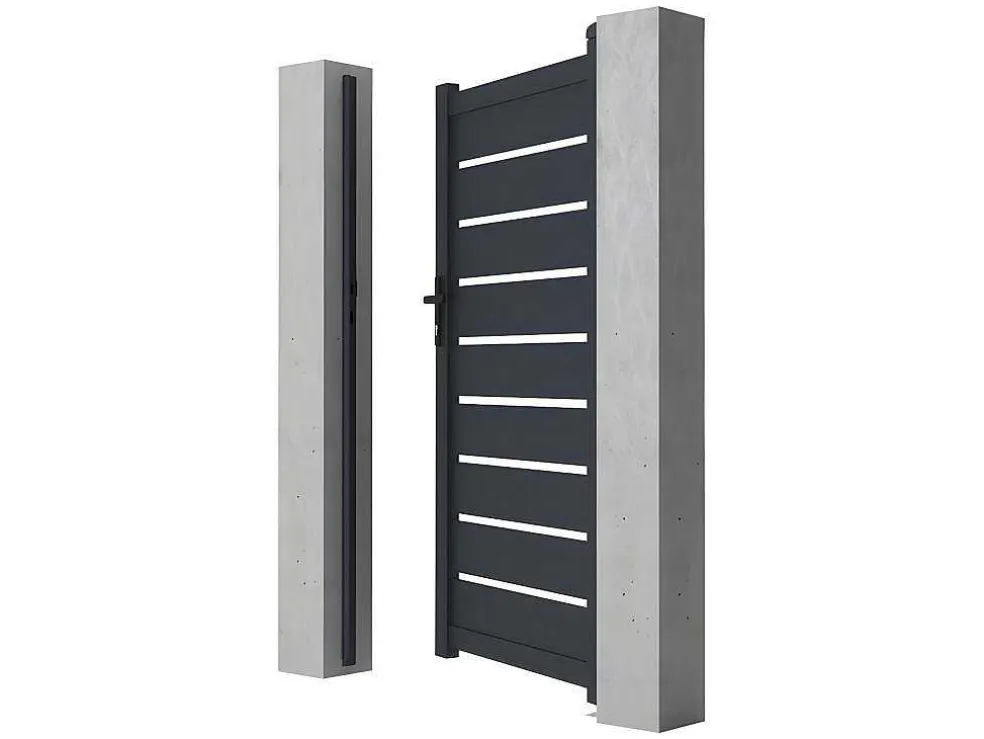Draaihekje Van Aluminium - Antraciet - L100Xh176 Cm - Primo