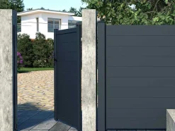 Draaipoort Van Aluminium Antraciet - L103 X 166 Cm - Nazario