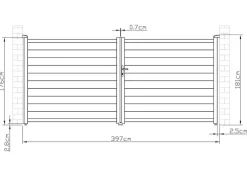 Draaipoort Van Aluminium Antraciet - L397 X 181 Cm - Nazario