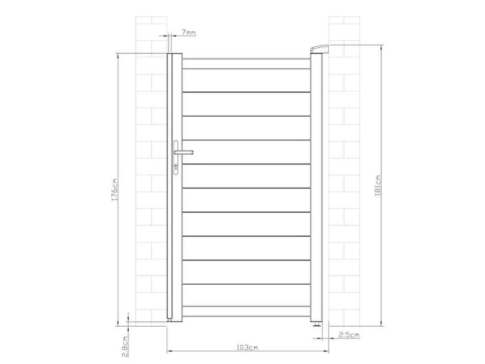 Draaipoort Van Aluminium Antraciet - L103 X 181 Cm - Nazario