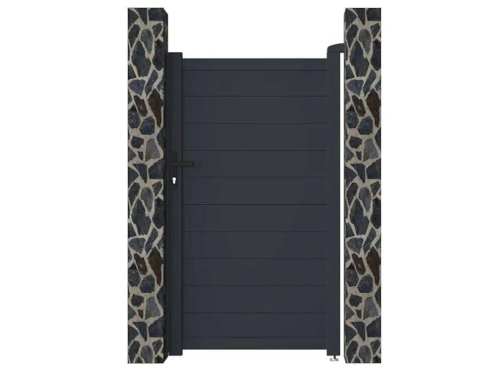 Draaipoort Van Aluminium Antraciet - L103 X 181 Cm - Nazario