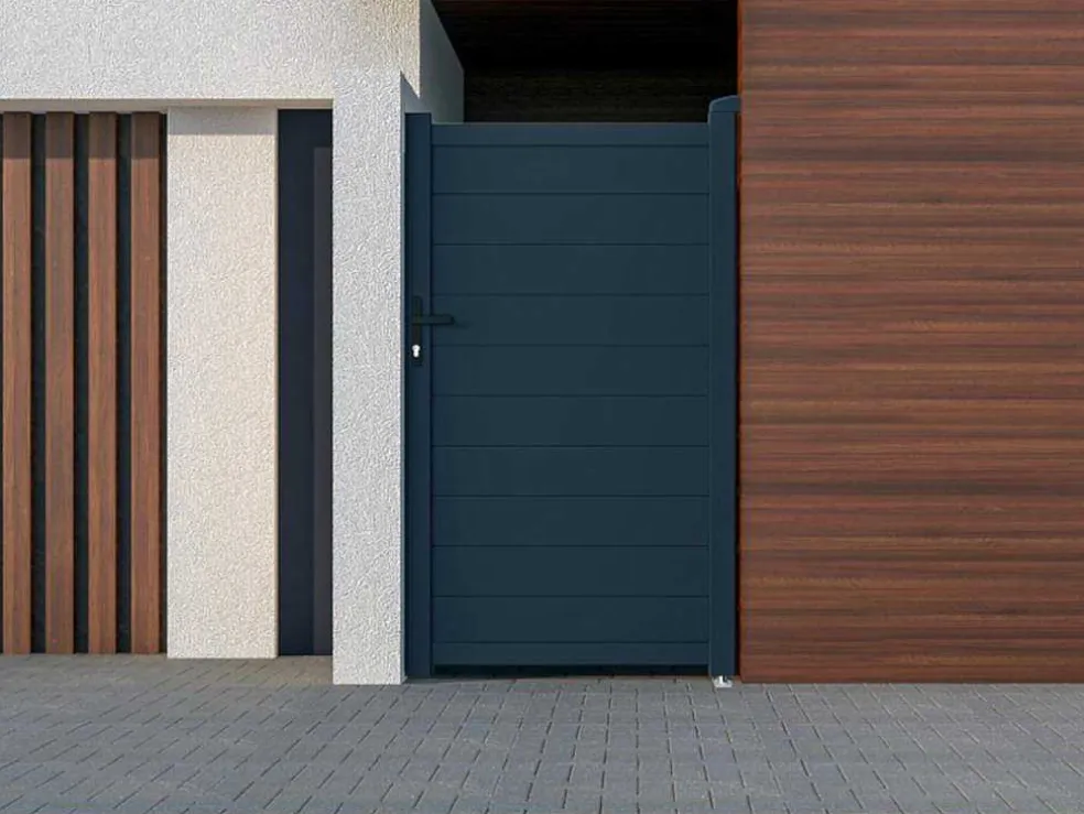 Draaipoort Van Aluminium Antraciet - L103 X 181 Cm - Nazario
