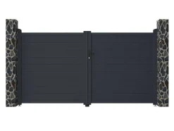 Draaipoort Van Aluminium Antraciet - L305 X 166 Cm - Nazario