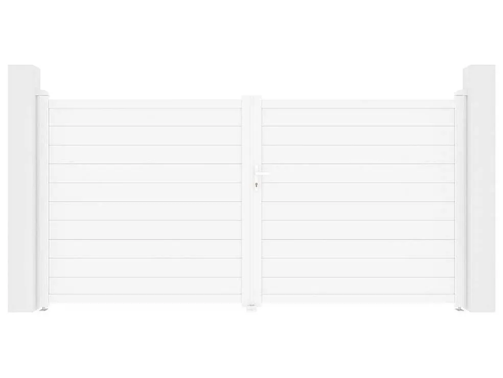 Draaipoort Van Aluminium B355 X H181 Cm Wit - Nazario