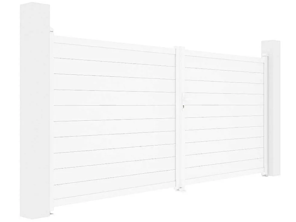 Draaipoort Van Aluminium B397 X H181 Cm Wit - Nazario