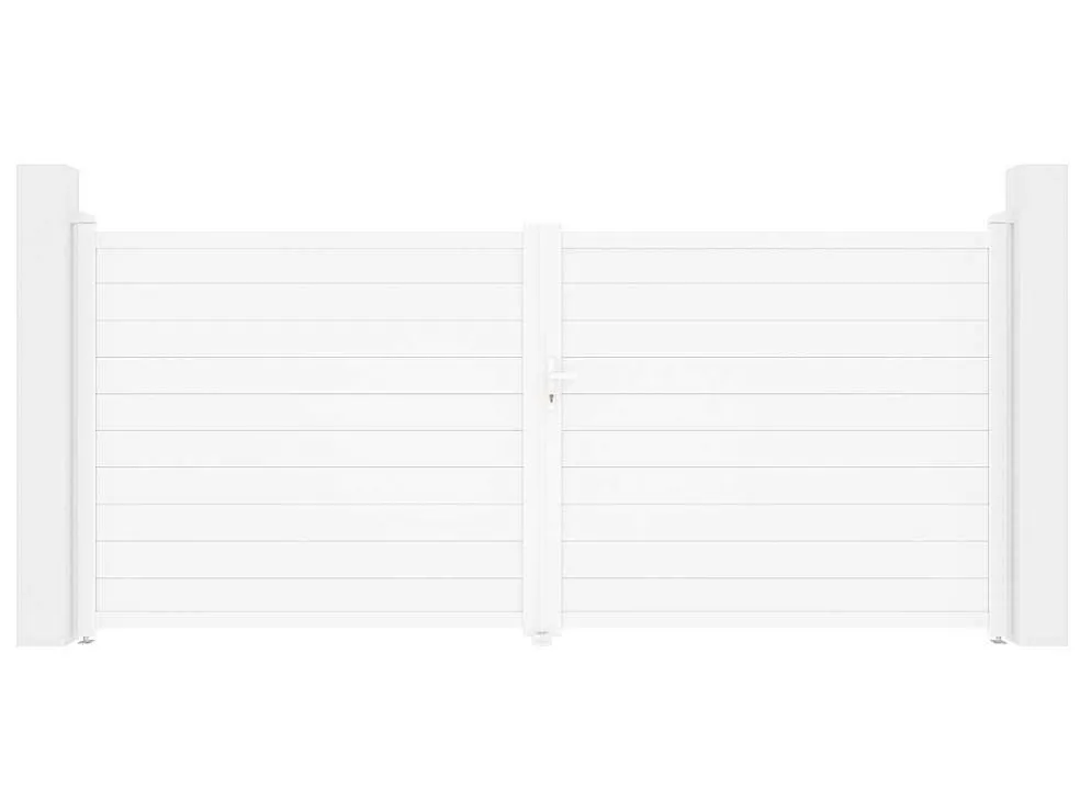 Draaipoort Van Aluminium B397 X H181 Cm Wit - Nazario