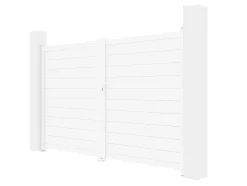 Draaipoort Van Aluminium L305 X H181 Cm Wit - Nazario