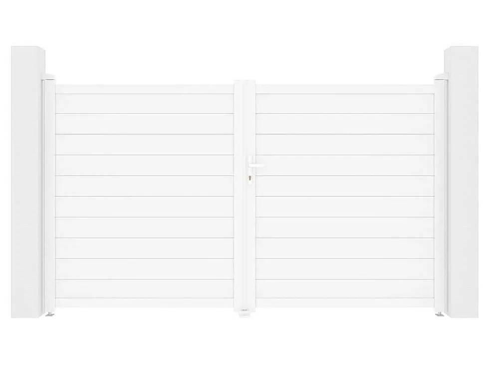 Draaipoort Van Aluminium L305 X H181 Cm Wit - Nazario