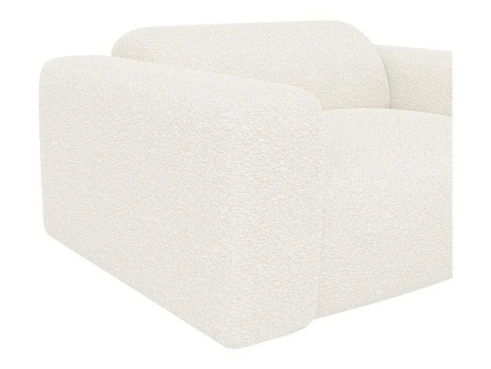 Driezitsbank En Fauteuil Van Witte Bouclestof Pogni Van Maison Cephy