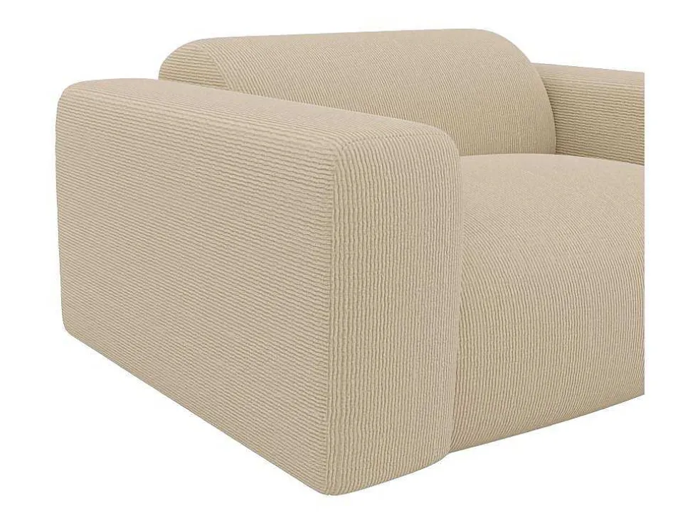 Driezitsbank En Fauteuil Van Beige Stof Met Textuur Pogni Van Maison Cephy