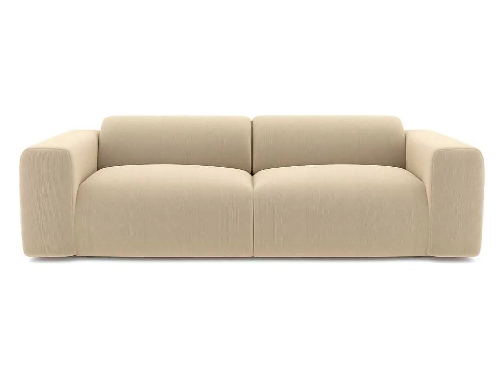 Driezitsbank En Fauteuil Van Beige Stof Met Textuur Pogni Van Maison Cephy