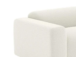 Driezitsbank En Poef Van Witte Bouclestof Pogni Van Maison Cephy