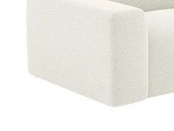 Driezitsbank En Poef Van Witte Bouclestof Pogni Van Maison Cephy