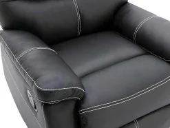 Driezitsbank En Relaxfauteuil Canby - Kunstleer - Zwart